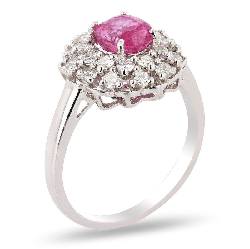 Photo 2 of DIAMOND PLATINUM 1.49ct PINK SAPPHIRE AND 0.73ctw DIAMOND RING W CERTIFIED APPRAISAL (APPROX. SIZE 6.5)   RN025573

