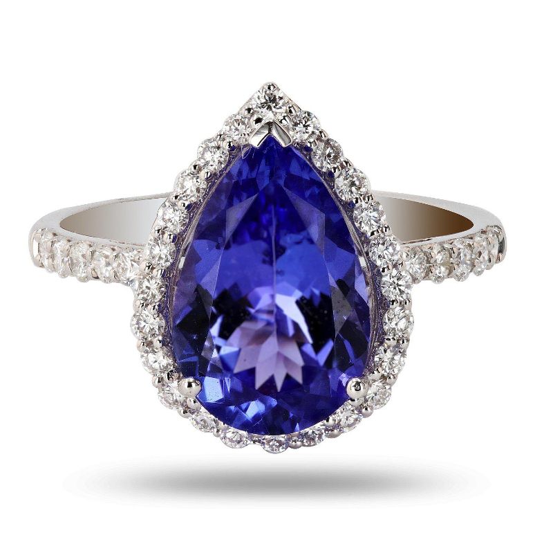 Photo 2 of 14K WHITE GOLD 3.01ct TANZANITE AND 0.45ctw DIAMOND RING W. CERTIFIED MSRP APPRAISAL (APPROX. SIZE 6.5)  RN030297
