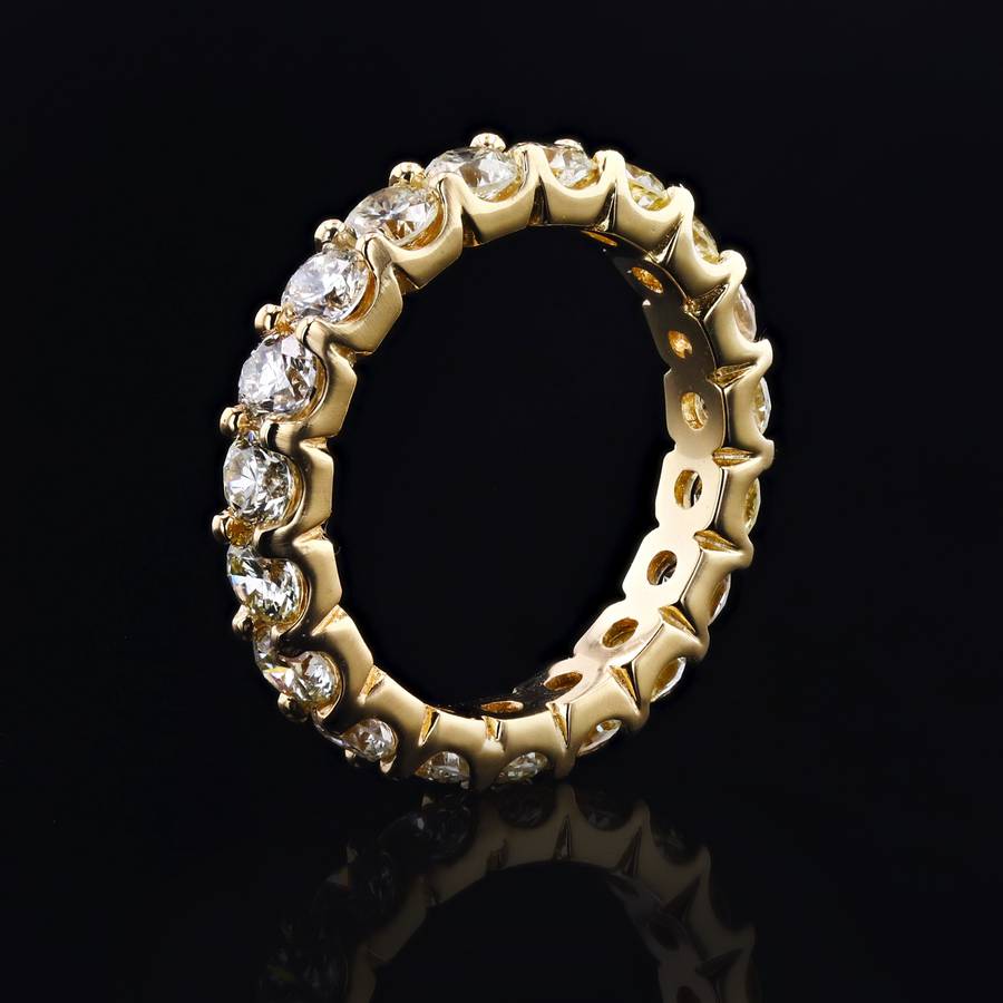 Photo 1 of 18K YELLOW GOLD LADIES DIAMOND ETERNITY BAND W CERTIFIED MSRP APPRAISAL (APPROX. SIZE 7) RN031800