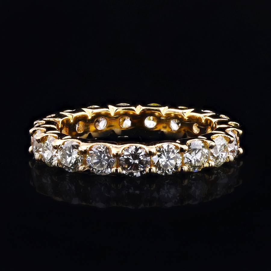 Photo 2 of 18K YELLOW GOLD LADIES DIAMOND ETERNITY BAND W CERTIFIED MSRP APPRAISAL (APPROX. SIZE 7) RN031800