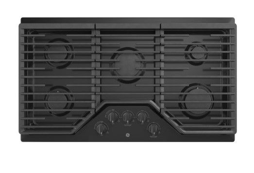 Photo 2 of BRAND NEW 36” GE BUILT-IN GAS COOKTOP W 5 BURNER AND DISHWASHER SAFE GRATES (JGP5036DLBB)