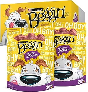 Photo 1 of 2- 52 OZ BOXES PURINA BEGGIN’ DOG TREATS W ORIGINAL BACON FLAVOR (EACH BOX CONTAINS (2) 26 oz. Pouches)-EXP. 3/24

