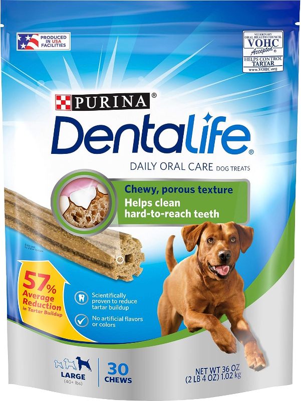 Photo 2 of 2-36 OZ POUCHES PURINA LARGE DENTALIFE DENTAL DOG TREATS (60 TOTAL TREATS) EXP 6/24