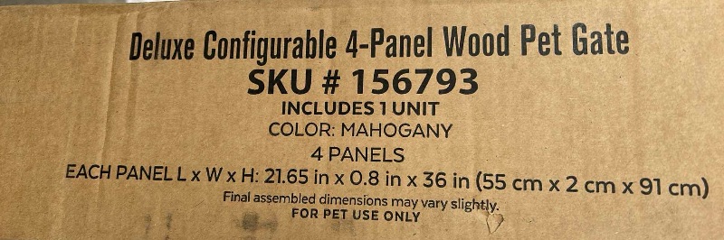 Photo 1 of NIB 4 PANEL WOOD COLOR MAHOGANY PET GATE