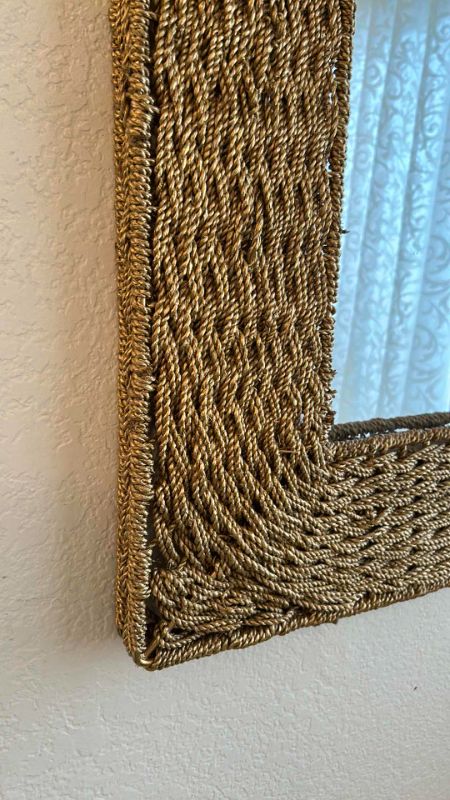 Photo 3 of GOLD TONE WICKER STYLE MIRROR