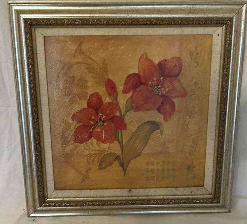 Photo 2 of FRAMED FLORAL PRINT - NO GLASS