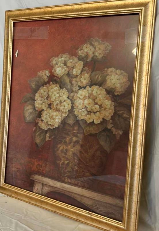 Photo 2 of FRAMED FLORAL PRINT - LOOSE GLASS