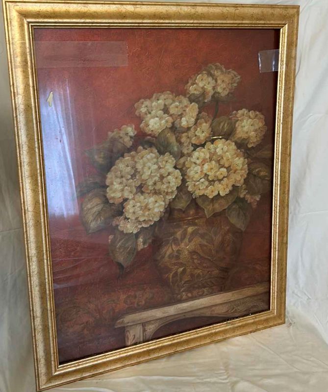 Photo 3 of FRAMED FLORAL PRINT - LOOSE GLASS