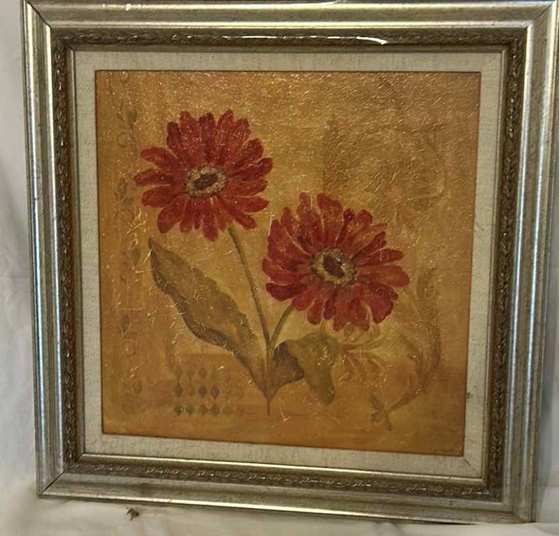 Photo 3 of FRAMED FLORAL PRINT - NO GLASS