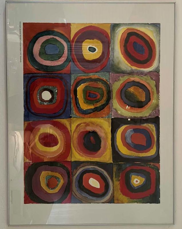 Photo 1 of LARGE ABSTRACT WALL ART  -Color Study: Squares with Concentric Circles, Vasily Kandinsky (1913)