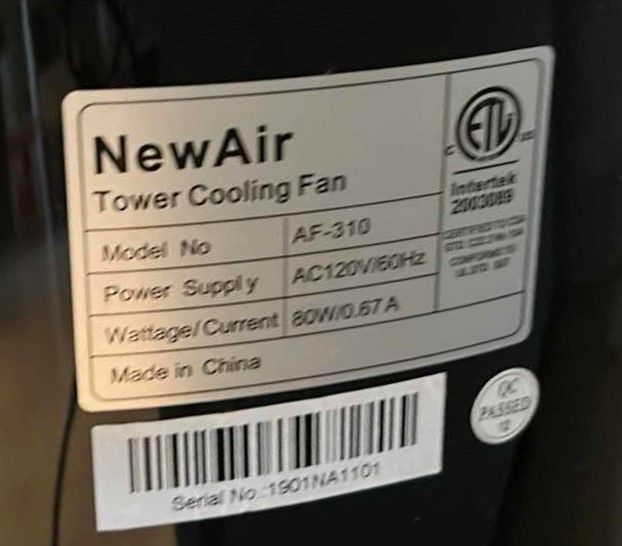 Photo 2 of NEW AIR TOWER FAN