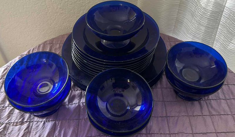 Photo 1 of 20PC COBALT BLUE DINNERWARE SET