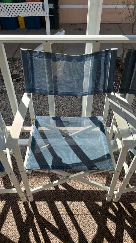 Photo 4 of 4 METAL OUTDOOR FOLDING CHAIRS - ONE MISSING MESH