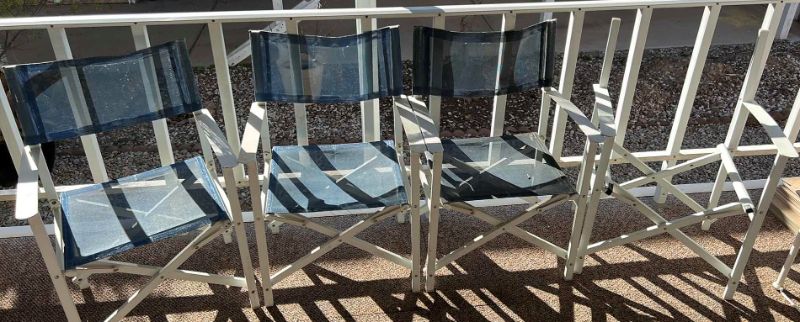 Photo 1 of 4 METAL OUTDOOR FOLDING CHAIRS - ONE MISSING MESH