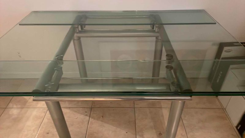 Photo 2 of GLASS DINING TABLE 