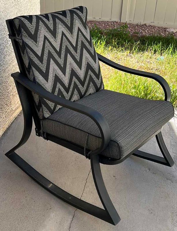 Photo 1 of ROCKING METAL PATIO CHAIR WITH CUSHIONS