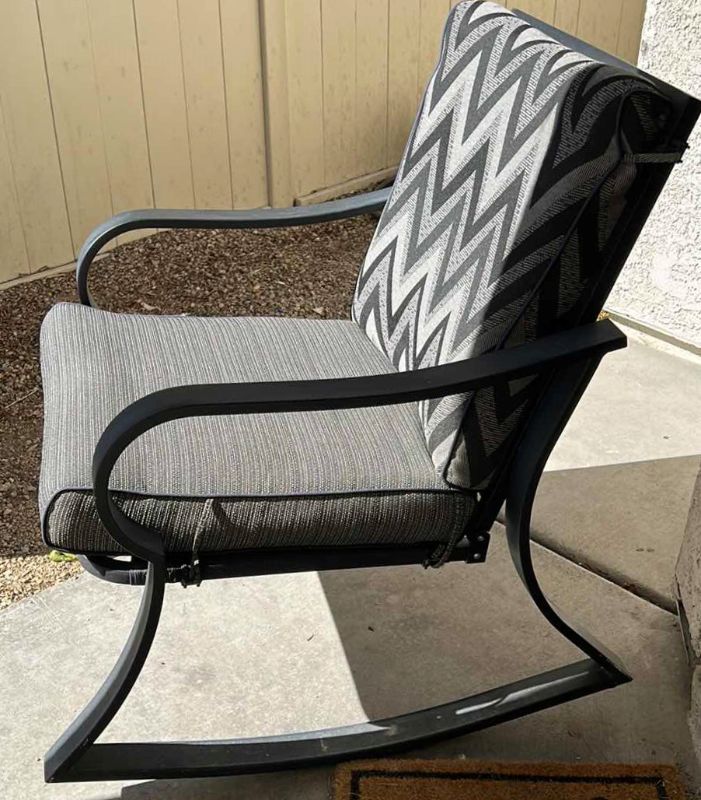 Photo 1 of ROCKING METAL PATIO CHAIR WITH CUSHIONS