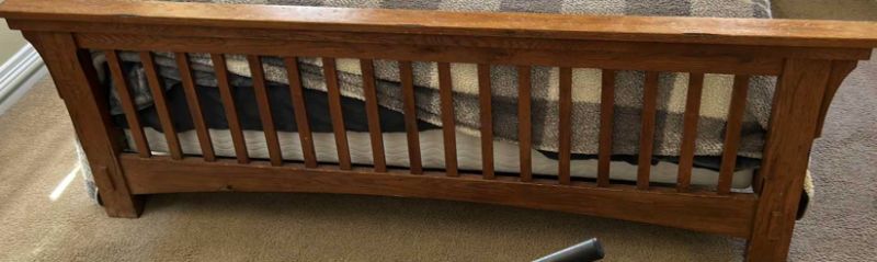 Photo 1 of WOODEN KING BED FRAME - BUYER TO BRING PROPER TOOLS AND ASSISTANCE - MATTRESS NOT INCLUDED 