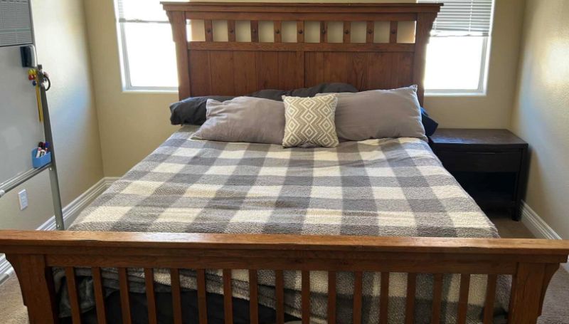 Photo 4 of WOODEN KING BED FRAME - BUYER TO BRING PROPER TOOLS AND ASSISTANCE - MATTRESS NOT INCLUDED 