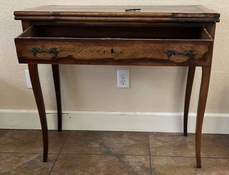 Photo 2 of ANTIQUE WOODEN TABLE WITH LOCK & KEY