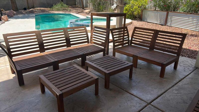 Photo 1 of 5 PC WOOD PATIO SET