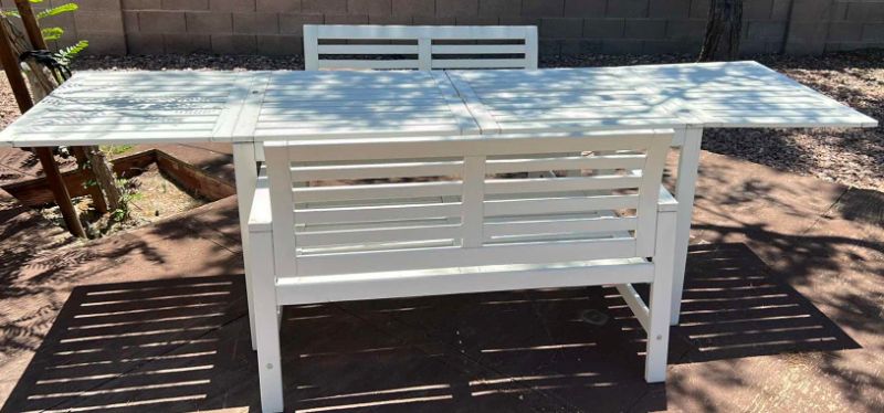 Photo 1 of WHITE PICNIC TABLE PATIO SET