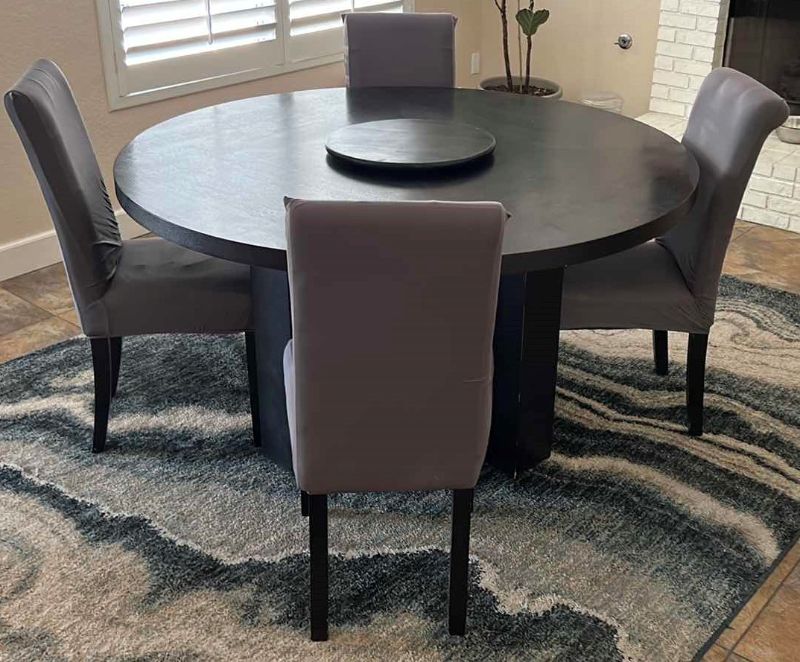 Photo 1 of 60” ROUND DINING TABLE WITH CHAIRS