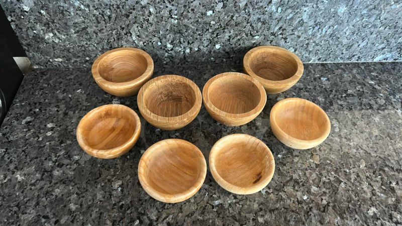 Photo 1 of WOODEN RICE BOWLS