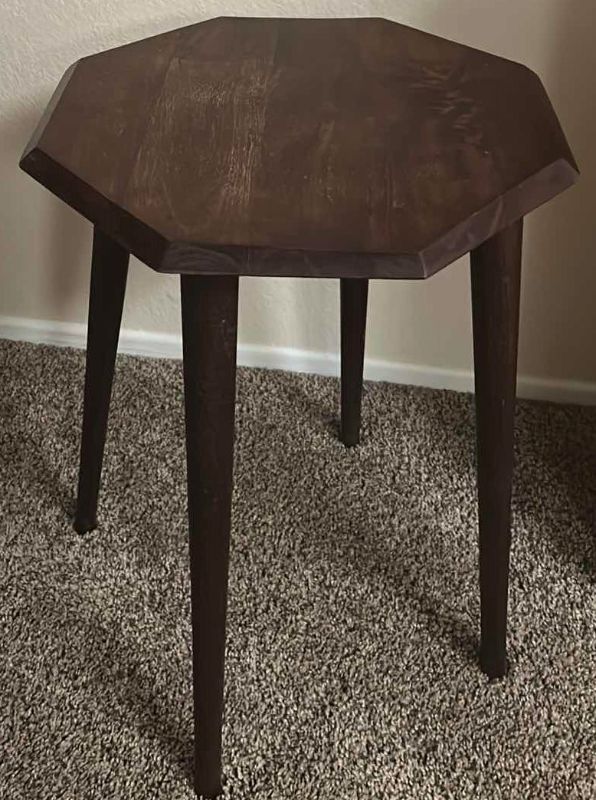 Photo 2 of BROWN WOOD SIDE TABLE