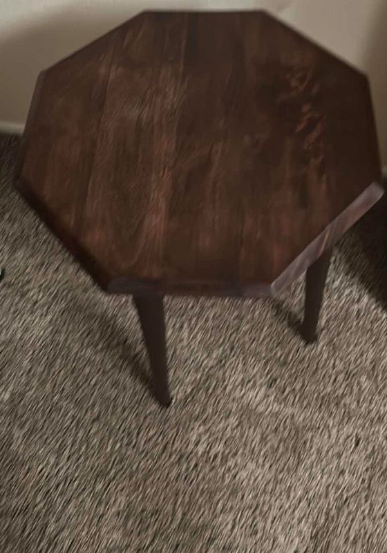 Photo 1 of BROWN WOOD SIDE TABLE