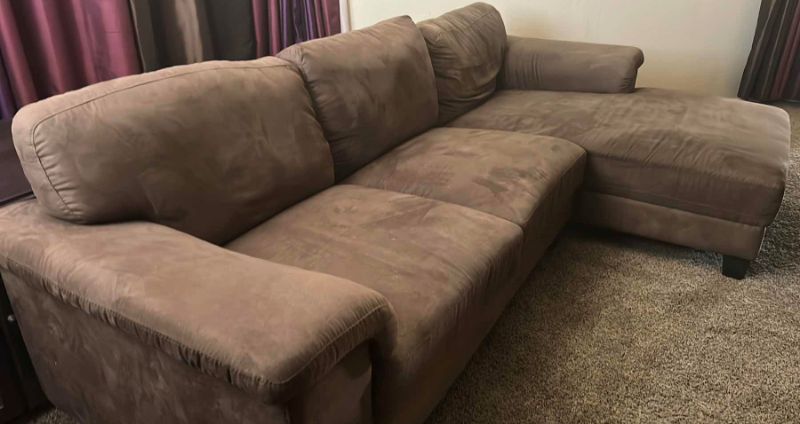 Photo 2 of BROWN L SHAPED SOFA