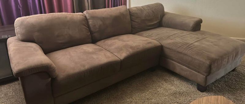 Photo 1 of BROWN L SHAPED SOFA