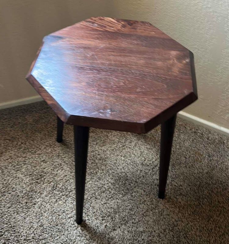 Photo 1 of BROWN WOOD SIDE TABLE