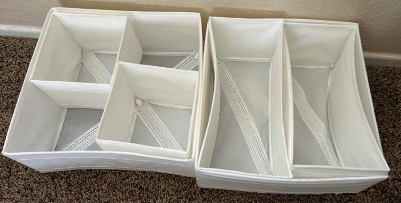 Photo 1 of WHITE FABRIC STORAGE BOXES