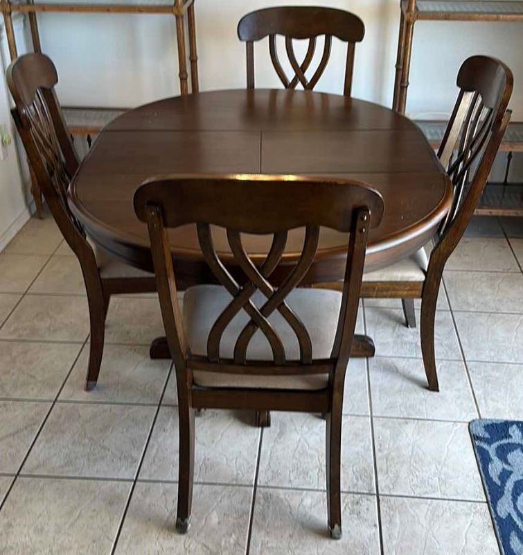 Photo 1 of DINING TABLE WITH 4 CHAIRS AND REMOVABLE LEAF-  56.5 x 42