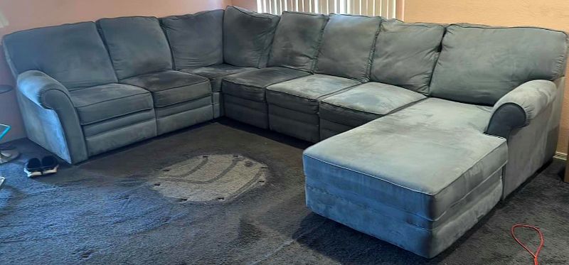 Photo 1 of BLUE RECLINING SECTIONAL 