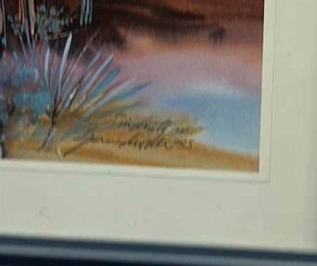 Photo 2 of FRAMED DESERT SCENE PRINT SIGNED BY ARTIST - 22' x 18'