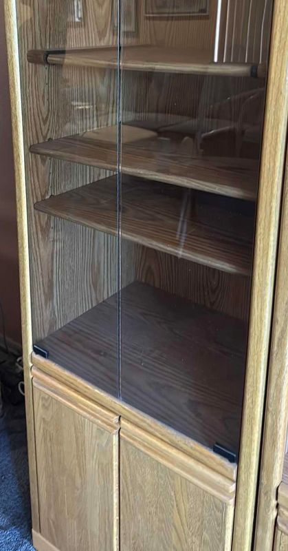 Photo 2 of WOOD AND GLASS CABINET WITH LIGHTS - 76" x 21.5"