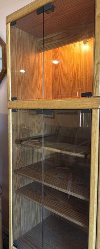 Photo 1 of WOOD AND GLASS CABINET WITH LIGHTS - 76" x 21.5"