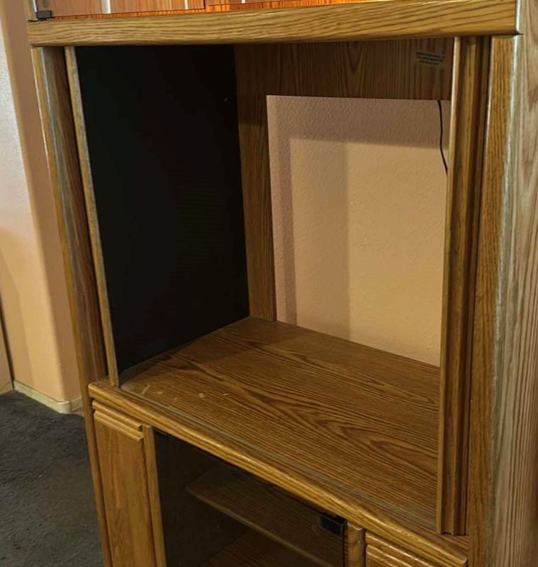Photo 3 of WOOD ENTERTAINMENT CABINET - 76" x 38.5"