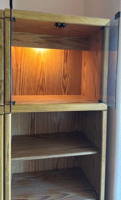 Photo 1 of WOOD CURIO CABINET WITH LIGHTS - 71 x 21.5