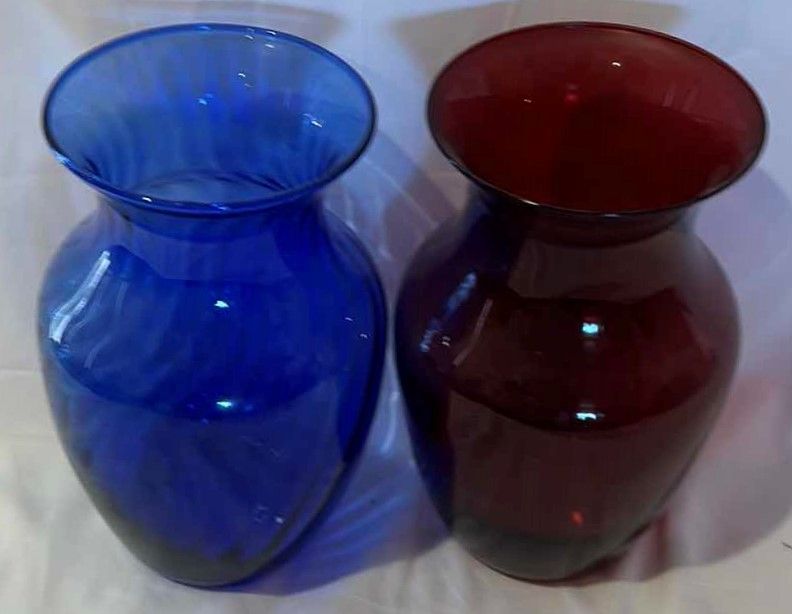 Photo 1 of TWO GLASS VASES