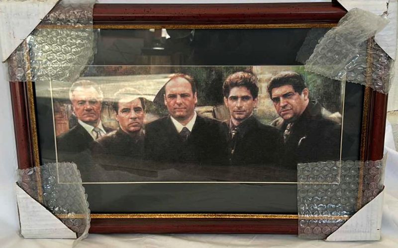 Photo 1 of FRAMED PRINT SIGNED BY ARTIST  - "THE SOPRANOS" - 23" x 14"