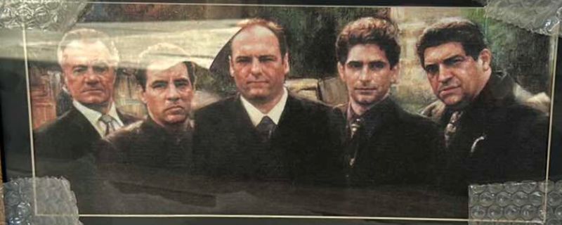Photo 2 of FRAMED PRINT SIGNED BY ARTIST  - "THE SOPRANOS" - 23" x 14"
