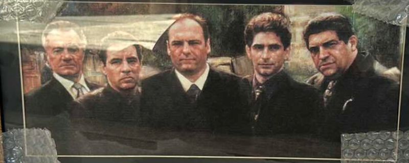 Photo 1 of FRAMED PRINT SIGNED BY ARTIST  - "THE SOPRANOS" - 23" x 14"
