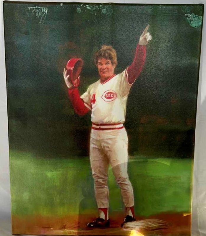 Photo 1 of PETE ROSE CINCINNATI REDS 16 X 20  PRINT ON CANVAS 