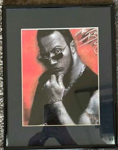 Photo 1 of  FRAMED DWAYNE JOHNSON AKA 'THE ROCK' PICTURE 15x11