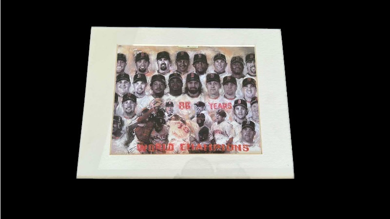 Photo 1 of BOSTON RED SOX 86 YEARS WORLD CHAMPIONSHIPS BY HAIYAN MATTE 15x11