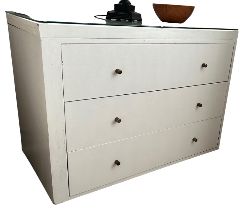 Photo 1 of MARK DAVID WHITE WOOD DRESSER WITH GLASS TOP