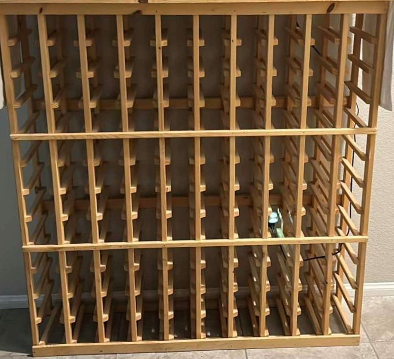 Photo 3 of WOODEN 120 SLOT WINE RACK 
